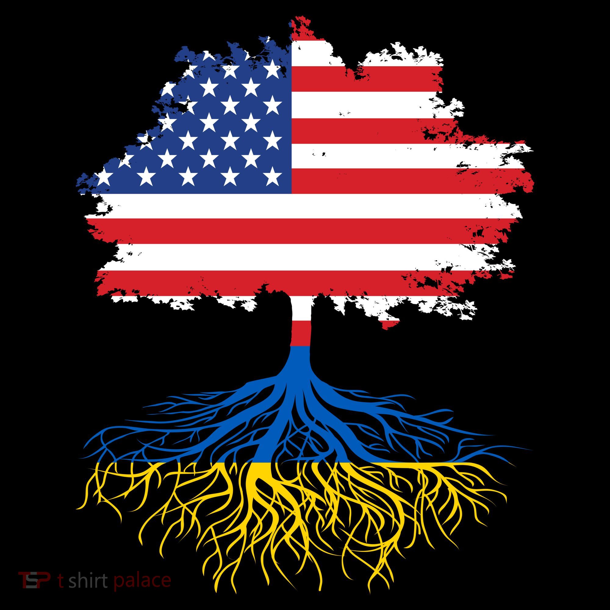 Cool American Ukrainian Roots I Stand With Ukraine USA Ukraine Flags Coffee Mug