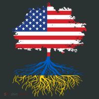Cool American Ukrainian Roots I Stand With Ukraine USA Ukraine Flags Long Sleeve Shirt thumb 2
