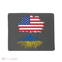 Cool American Ukrainian Roots I Stand With Ukraine USA Ukraine Flags Mousepad thumb 0