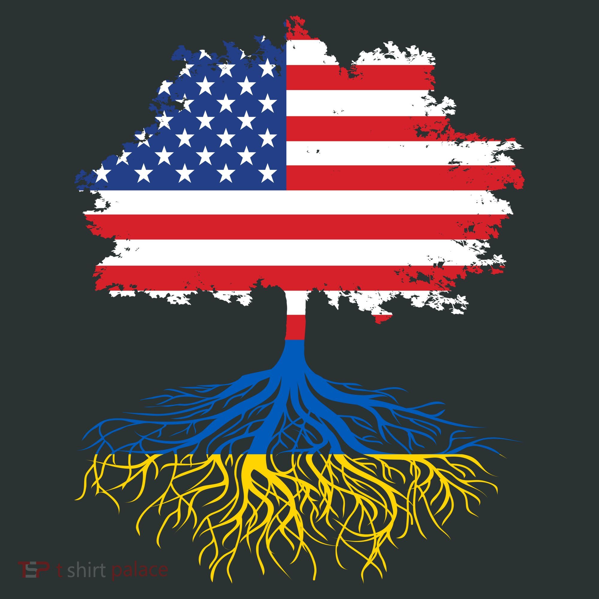 Cool American Ukrainian Roots I Stand With Ukraine USA Ukraine Flags Kids Long Sleeve Shirt