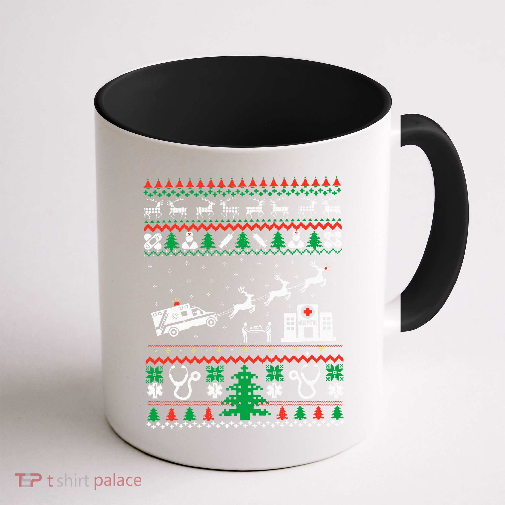 Christmas Ambulance Ugly Sweater Emergency Medical EMT Coffee Mug