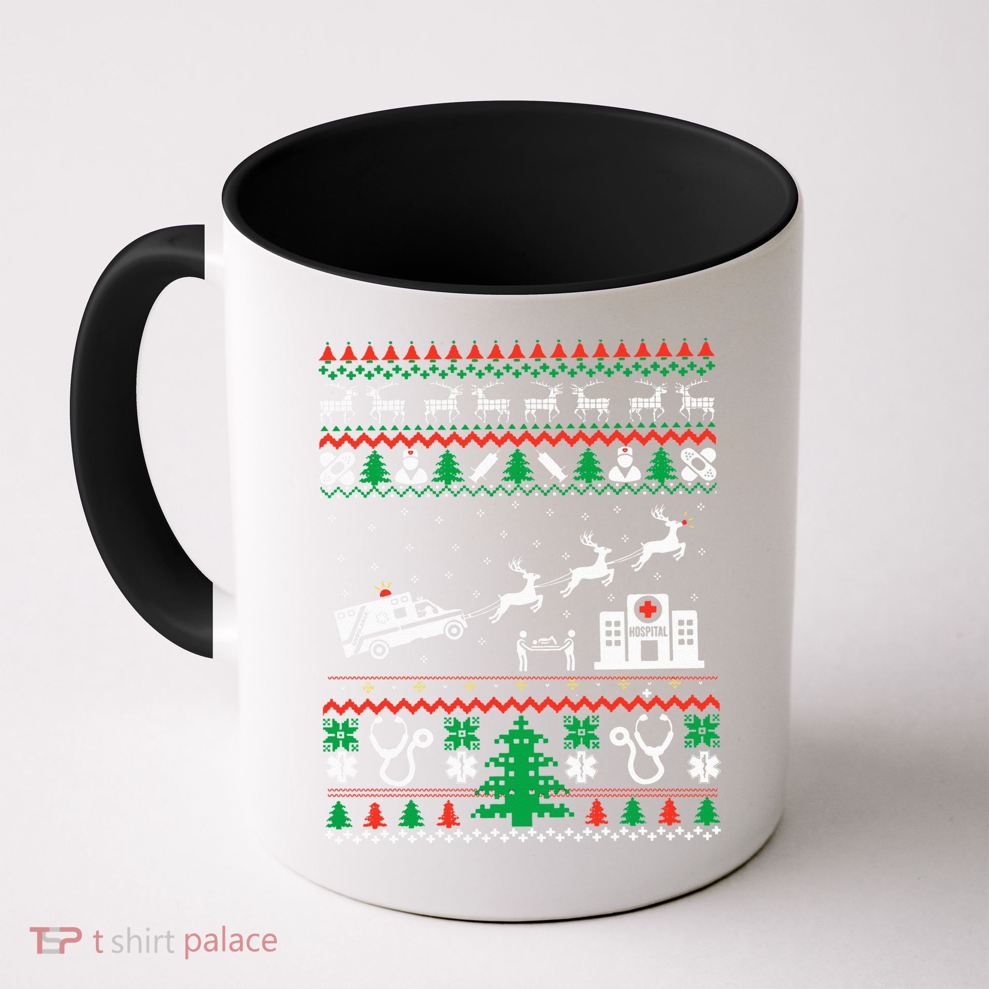 Christmas Ambulance Ugly Sweater Emergency Medical EMT Coffee Mug