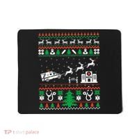 Christmas Ambulance Ugly Sweater Emergency Medical EMT Mousepad thumb 0