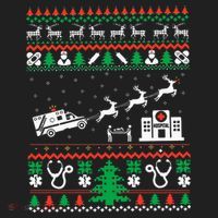 Christmas Ambulance Ugly Sweater Emergency Medical EMT Golf Towel thumb 3