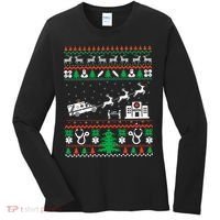 Christmas Ambulance Ugly Sweater Emergency Medical EMT Women's Long Sleeve Shirt thumb 0