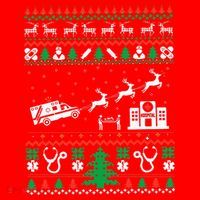 Christmas Ambulance Ugly Sweater Emergency Medical EMT Santa Hat thumb 1