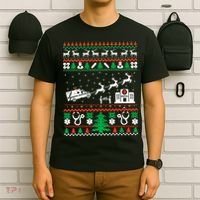 Christmas Ambulance Ugly Sweater Emergency Medical Emt T-Shirt thumb 6