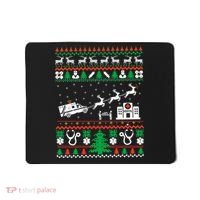 Christmas Ambulance Ugly Sweater Emergency Medical Emt Mousepad thumb 0