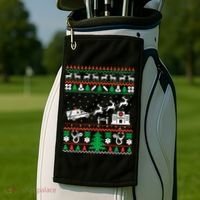 Christmas Ambulance Ugly Sweater Emergency Medical Emt Golf Towel thumb 2