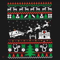 Christmas Ambulance Ugly Sweater Emergency Medical Emt Toddler T-Shirt thumb 4