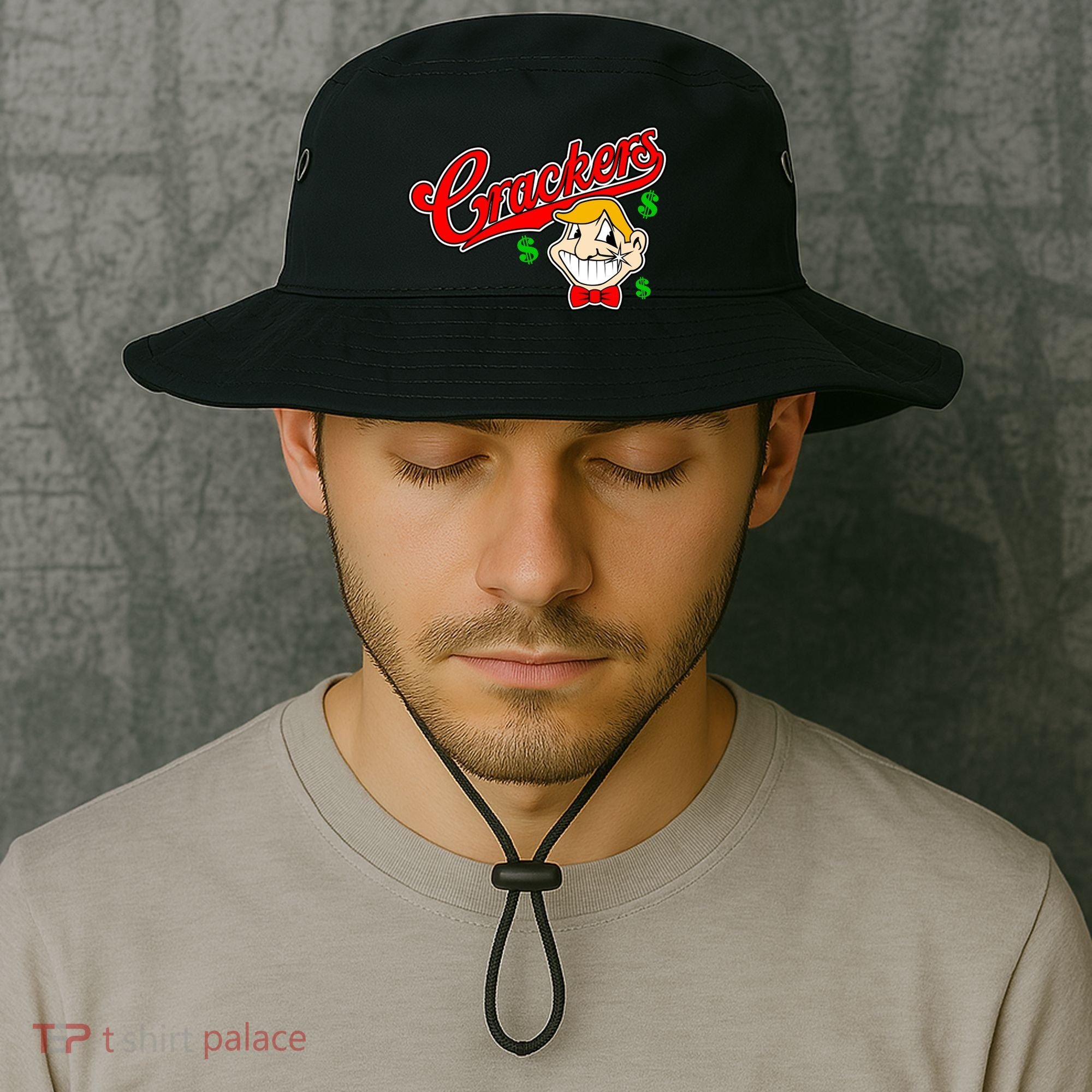 Caucasians Crackers Baseball Money Logo Bucket Hat