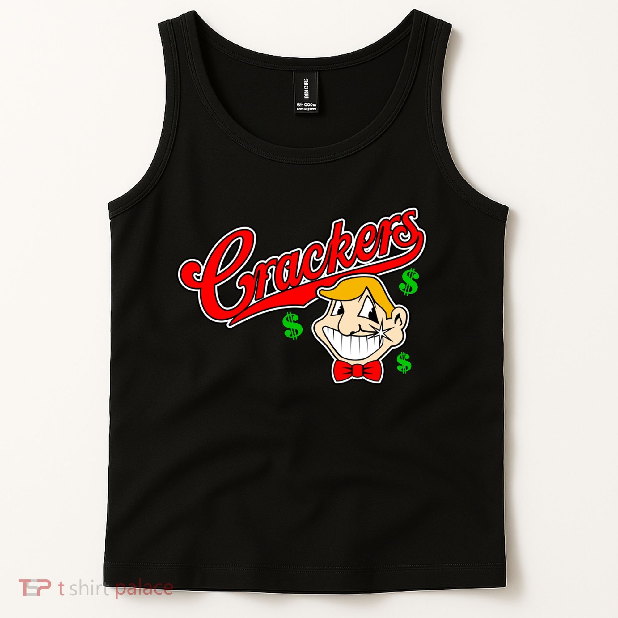 Caucasians Crackers Baseball Money Logo Tank Top