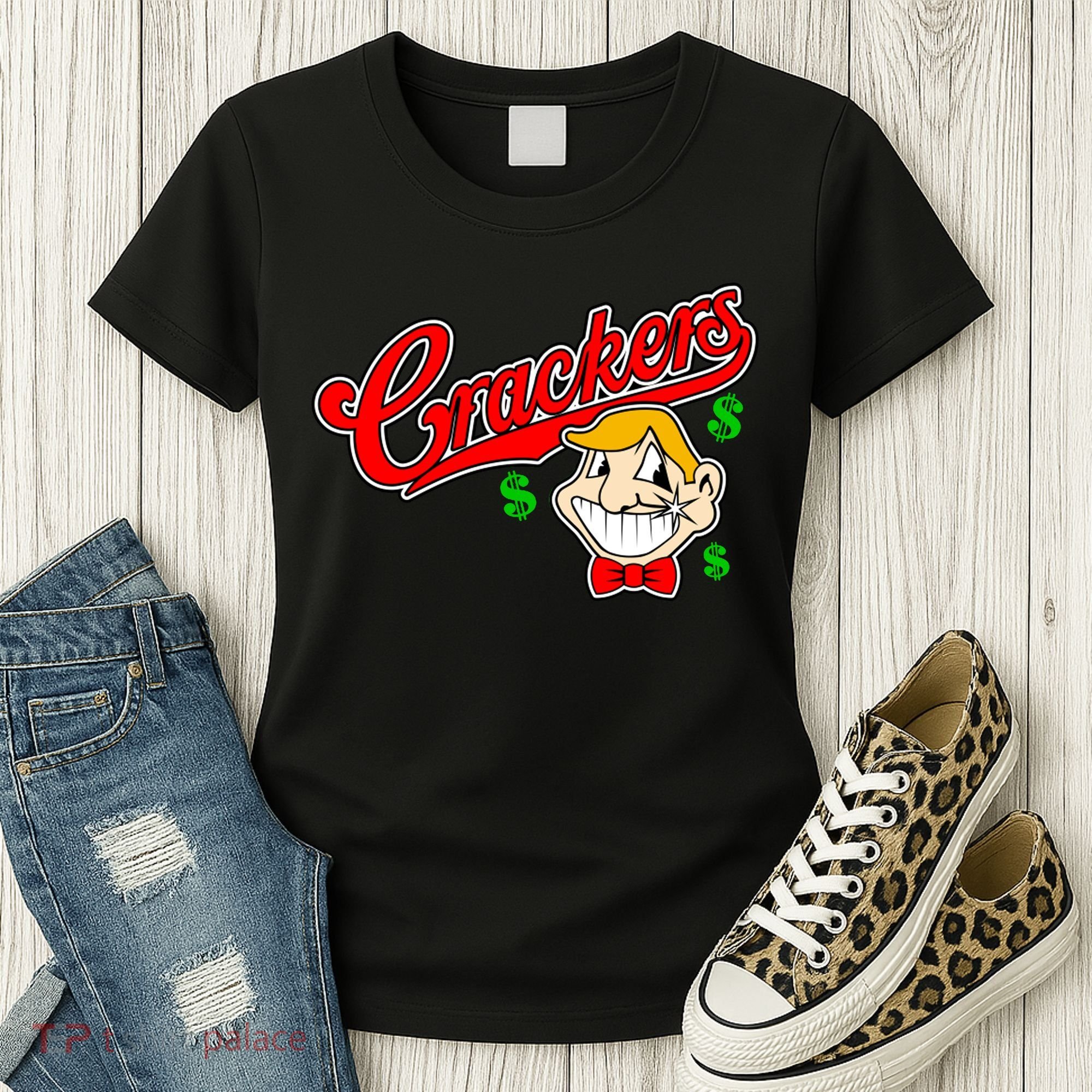 Caucasians Crackers Baseball Money Logo Women's T-Shirt