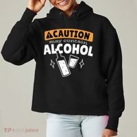 Caution May Contain Alcohol Ladies Heavyweight Boxy Pullover Hoodie thumb 0