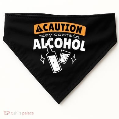 Caution May Contain Alcohol USA-Made Doggie Bandana