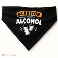 Caution May Contain Alcohol USA-Made Doggie Bandana thumb 0