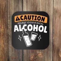 Caution May Contain Alcohol Coaster thumb 0