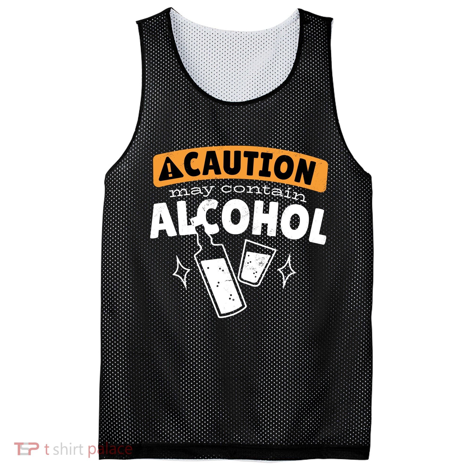 Caution May Contain Alcohol Mesh Reversible Basketball Jersey Tank