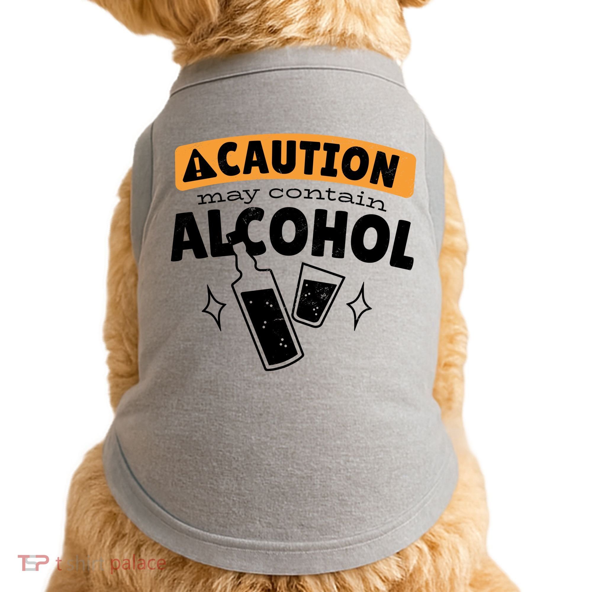 Caution May Contain Alcohol Doggie Tank