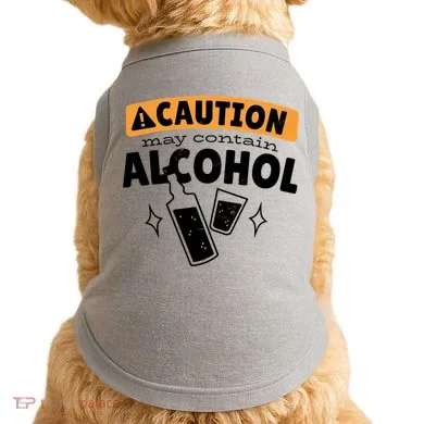 Caution May Contain Alcohol Doggie Tank