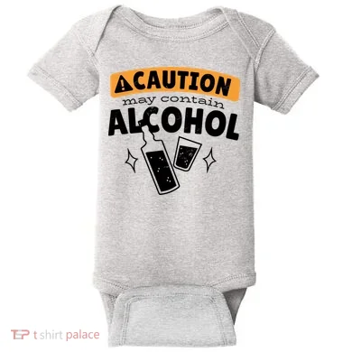 Caution May Contain Alcohol Baby Bodysuit
