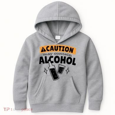 Caution May Contain Alcohol Kids Hoodie
