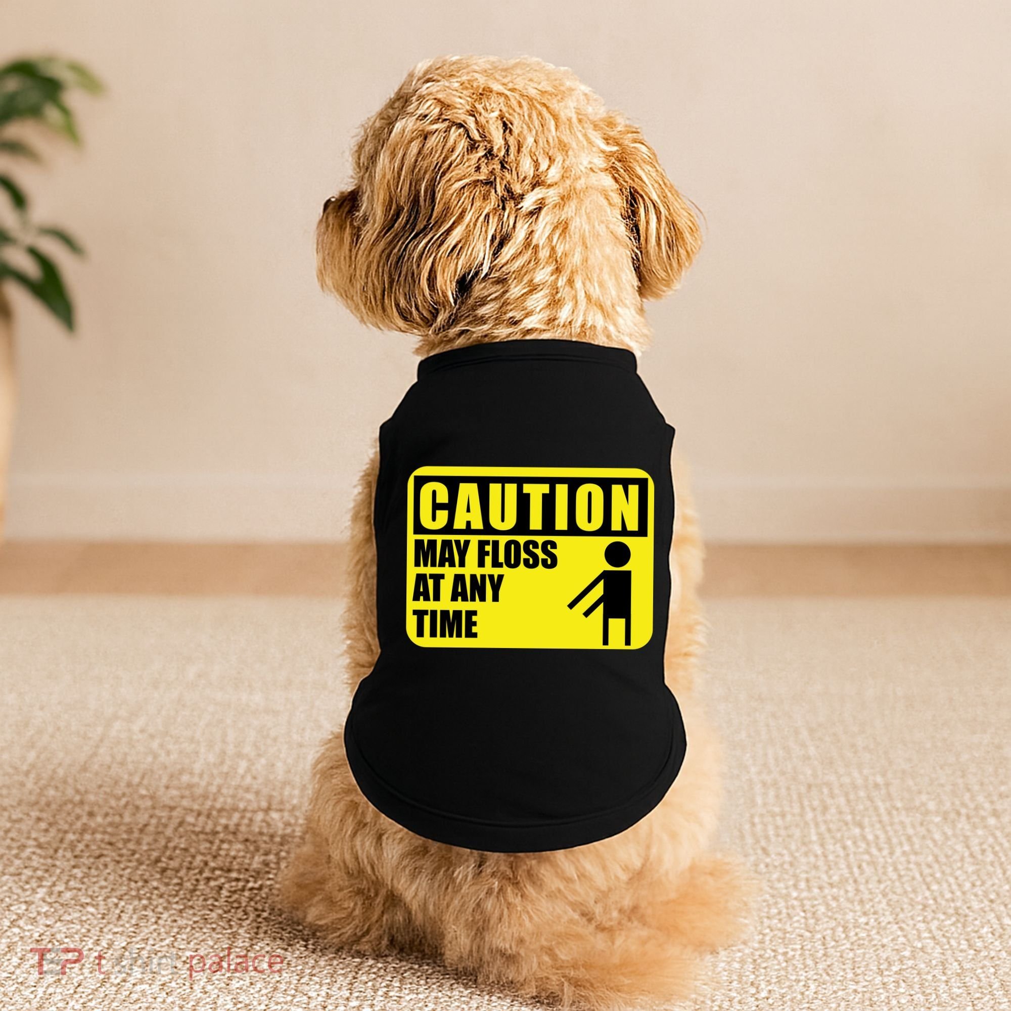 Caution May Floss At Any Time Doggie Tank