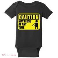 Caution May Floss at Any Time Baby Bodysuit thumb 0