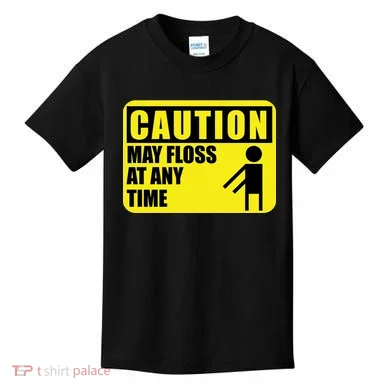 Caution May Floss at Any Time Kids T-Shirt