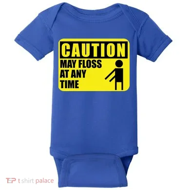 Caution May Floss At Any Time Baby Bodysuit
