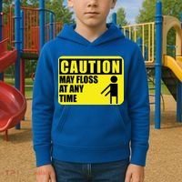 Caution May Floss At Any Time Kids Hoodie thumb 2