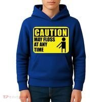 Caution May Floss At Any Time Kids Hoodie thumb 4