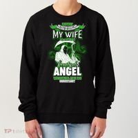 Caution My Wife Will Always Be My Beautiful Angel Hurt Her I Kill You Women's Sweatshirt thumb 0