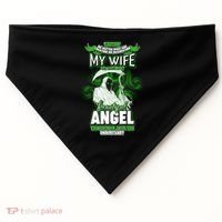 Caution My Wife Will Always Be My Beautiful Angel Hurt Her I Kill You USA-Made Doggie Bandana thumb 0