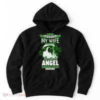 Caution My Wife Will Always Be My Beautiful Angel Hurt Her I Kill You Hoodie thumb 0