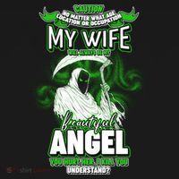 Caution My Wife Will Always Be My Beautiful Angel Hurt Her I Kill You Hoodie thumb 2