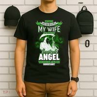 Caution My Wife Will Always Be My Beautiful Angel Hurt Her I Kill You T-Shirt thumb 6
