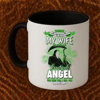 Caution My Wife Will Always Be My Beautiful Angel Hurt Her I Kill You Coffee Mug thumb 2
