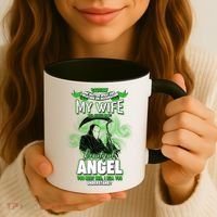 Caution My Wife Will Always Be My Beautiful Angel Hurt Her I Kill You Coffee Mug thumb 3