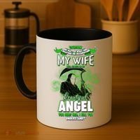 Caution My Wife Will Always Be My Beautiful Angel Hurt Her I Kill You Coffee Mug thumb 4