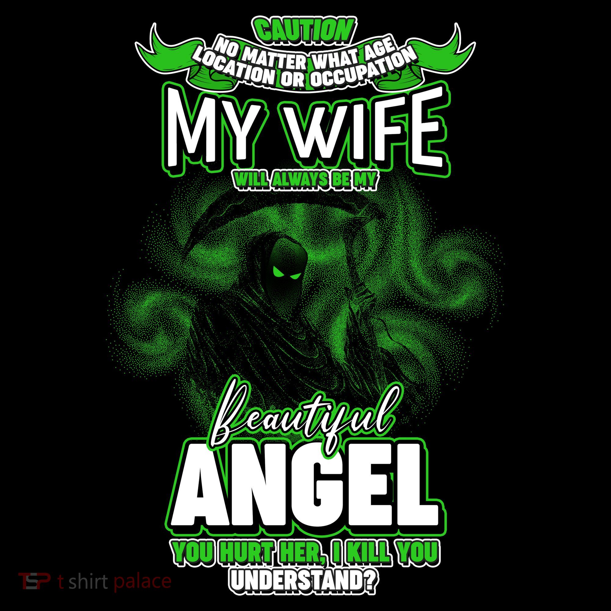 Caution My Wife Will Always Be My Beautiful Angel Hurt Her I Kill You Coffee Mug
