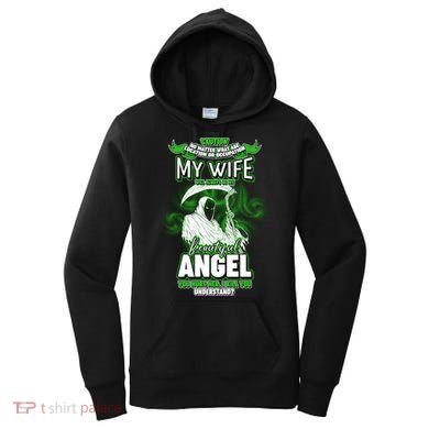 Caution My Wife Will Always Be My Beautiful Angel Hurt Her I Kill You Women's Hoodie