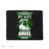 Caution My Wife Will Always Be My Beautiful Angel Hurt Her I Kill You Mousepad thumb 0