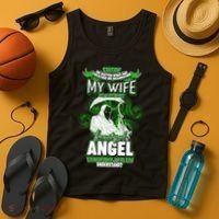 Caution My Wife Will Always Be My Beautiful Angel Hurt Her I Kill You Tank Top thumb 4