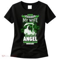 Caution My Wife Will Always Be My Beautiful Angel Hurt Her I Kill You Women's T-Shirt thumb 0
