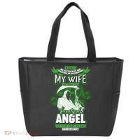 Caution My Wife Will Always Be My Beautiful Angel Hurt Her I Kill You Tote Bag thumb 0