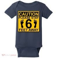Caution Please Stay 6 Feet Away Baby Bodysuit thumb 0