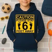 Caution Please Stay 6 Feet Away Kids Hoodie thumb 2