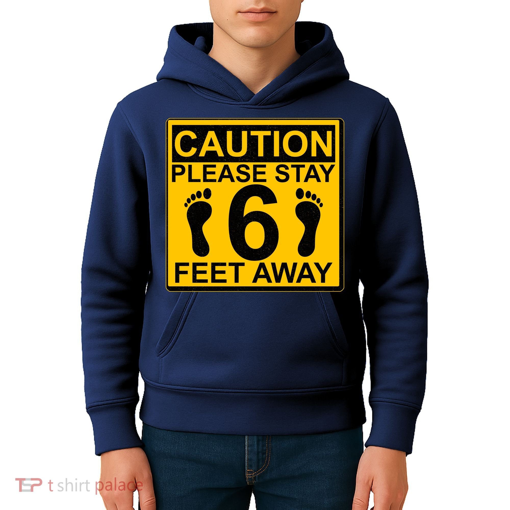 Caution Please Stay 6 Feet Away Kids Hoodie