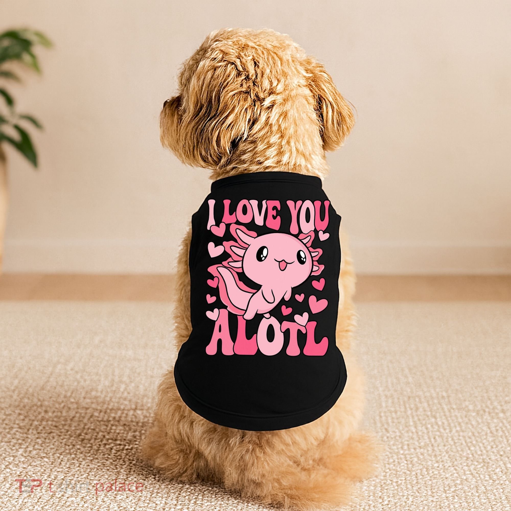 Cute Axolotl Valentines Day Valentine Doggie Tank